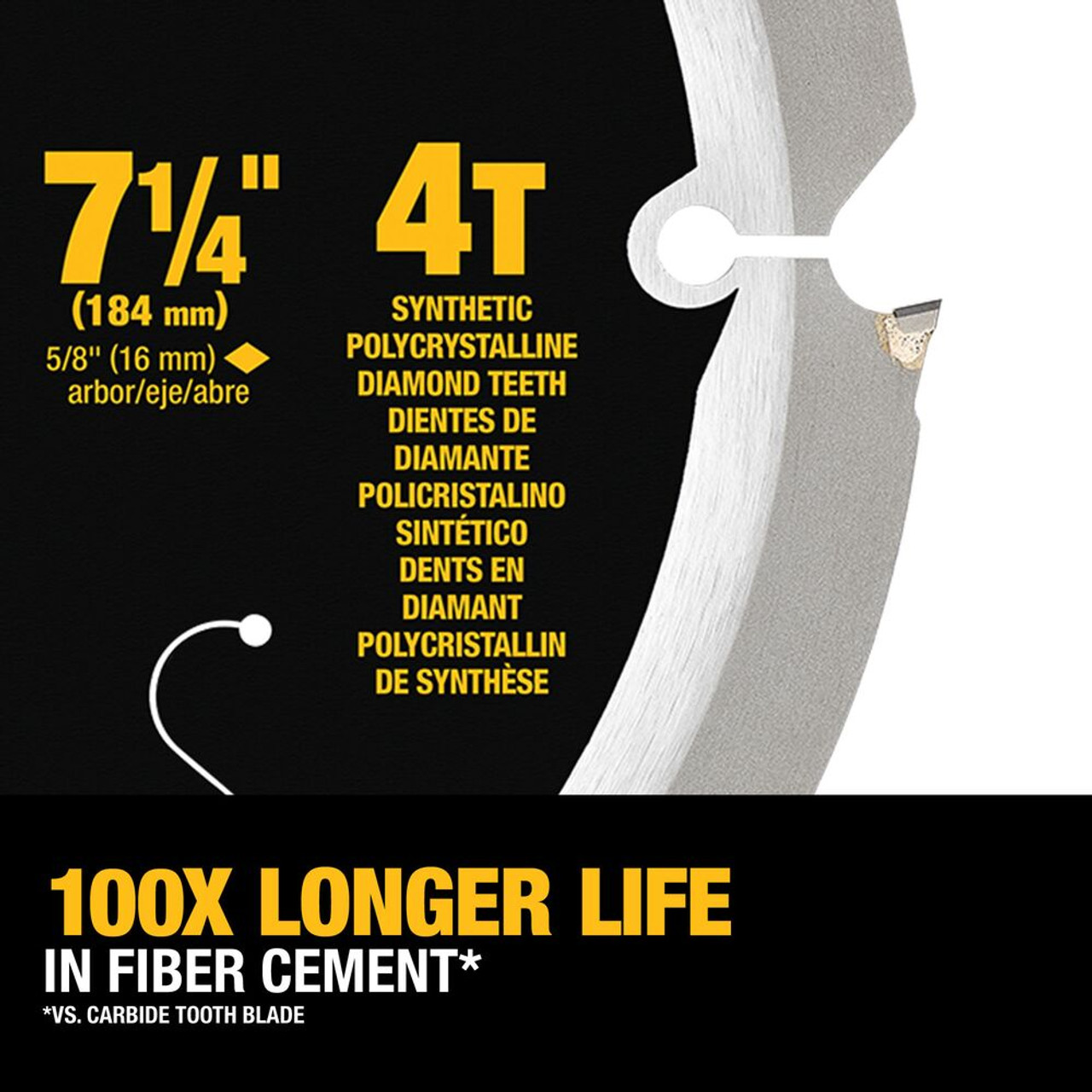 DeWalt DWA3193PCD 7-1/4 Inch 4T PCD Fibre Cement/Laminate Saw Blade DeWalt DWA3193PCD 7-1/4 Inch 4T PCD Fibre Cement/Laminate Saw Blade