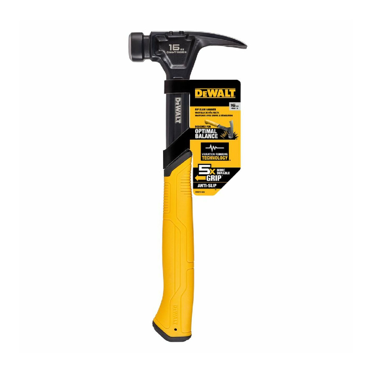 DeWalt DWHT51003 16oz One-Piece Steel Rip Claw Nailing Hammer DeWalt DWHT51003 16oz One-Piece Steel Rip Claw Nailing Hammer