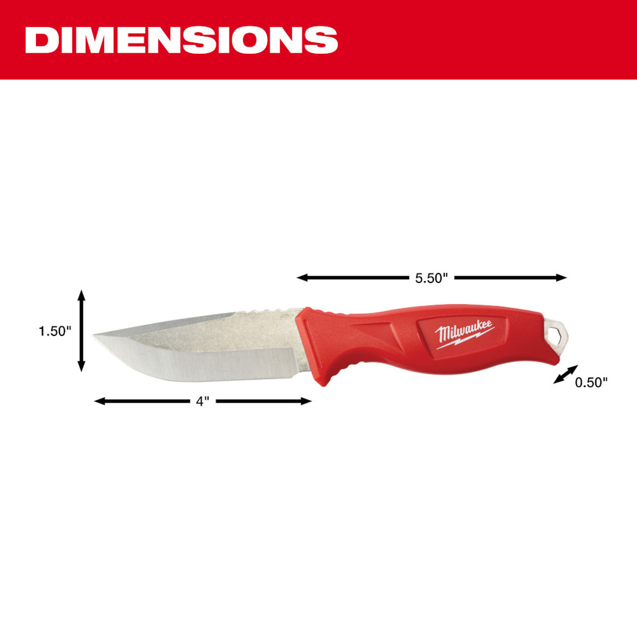 Milwaukee 48-22-1926 4 Inch Tradesman Fixed Blade Knife Milwaukee 48-22-1926 4 Inch Tradesman Fixed Blade Knife