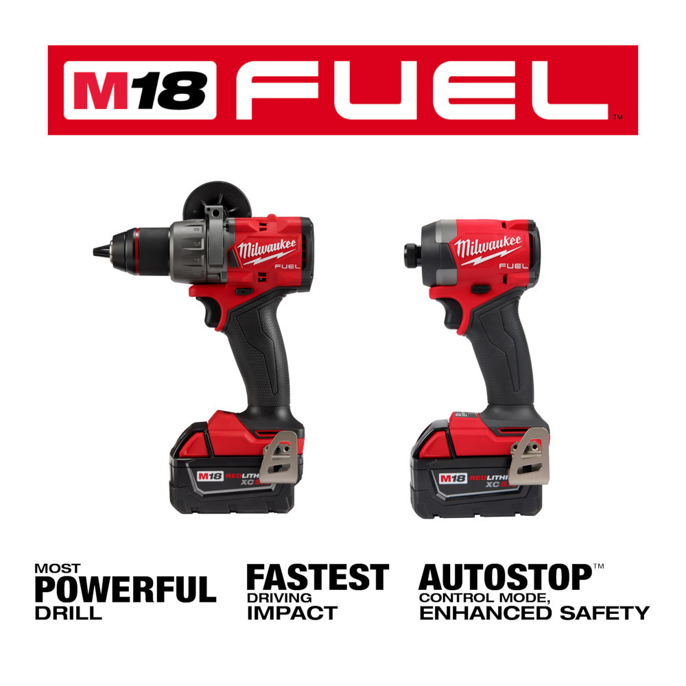 Milwaukee 3697-22 M18 FUEL 2-Tool 1/2 inch Hammer Drill / 1/4 inch Hex Impact Driver Combo Kit