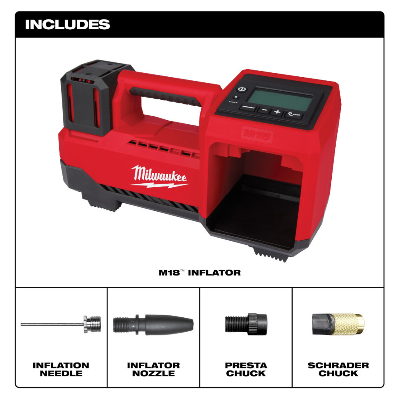 Milwaukee 2848-20 M18 Cordless Inflator (Tool Only) Milwaukee 2848-20 M18 Cordless Inflator (Tool Only)