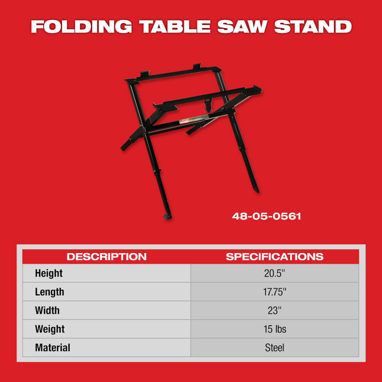 Milwaukee 48-08-0561 Folding Table Saw Stand Milwaukee 48-08-0561 Folding Table Saw Stand