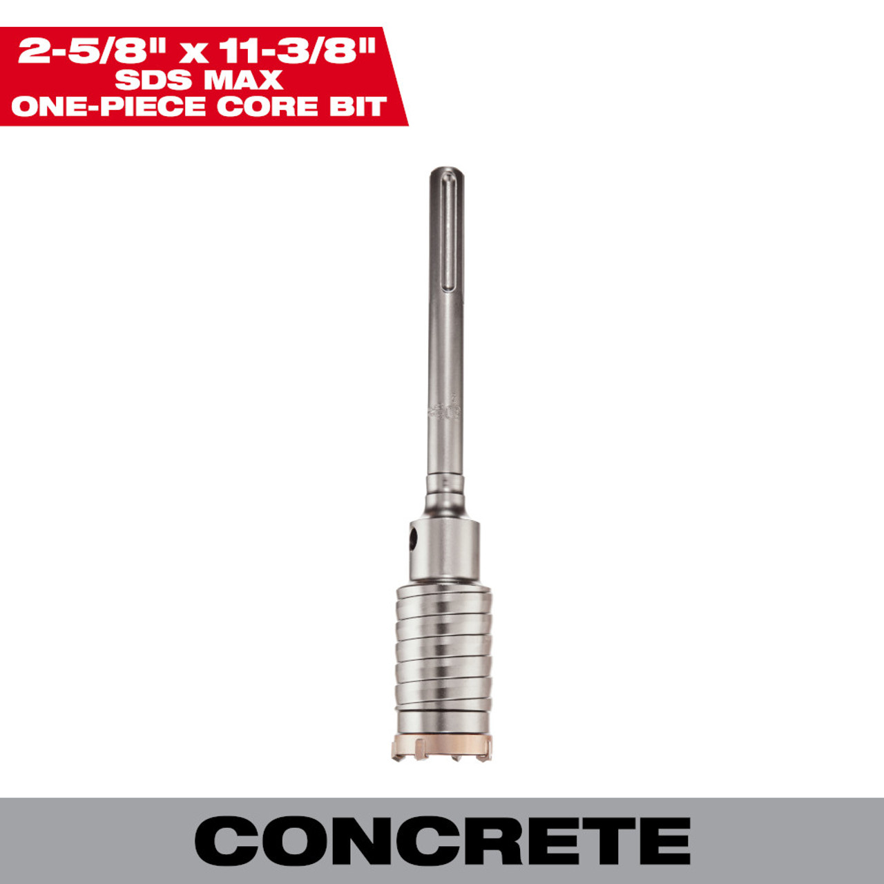 Milwaukee 48-20-5412 2-5/8-inch x 11-3/8-inch One-Piece SDS-MAX Core Bit Milwaukee 48-20-5412 2-5/8-inch x 11-3/8-inch One-Piece SDS-MAX Core Bit