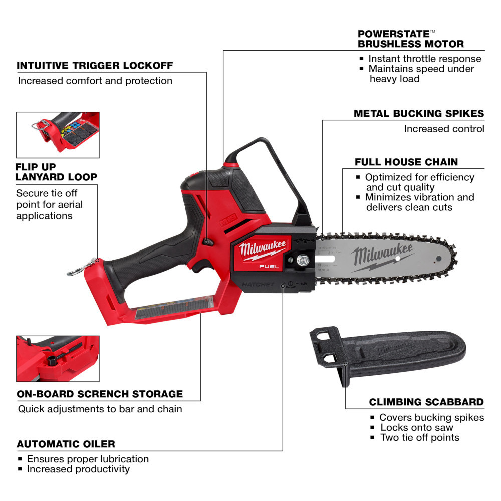 Milwaukee 3004-20 M18 FUEL HATCHET 8-inch Pruning Saw (Tool Only)