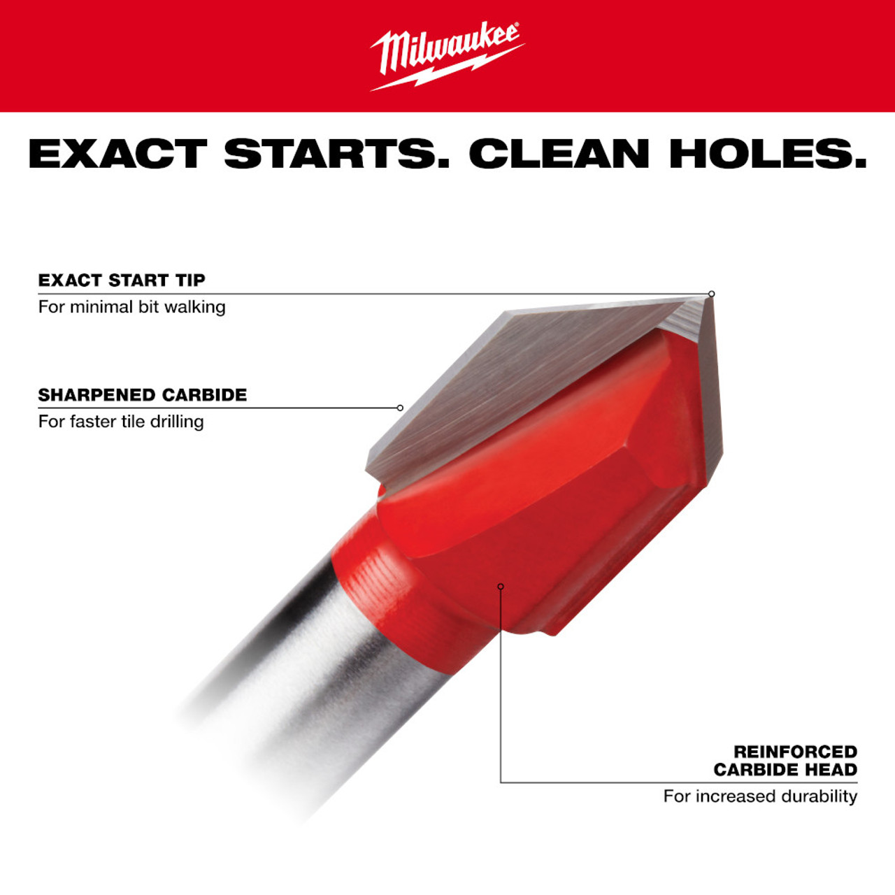 Milwaukee 48-20-8980 1/8 Inch Glass and Tile Bit Milwaukee 48-20-8980 1/8 Inch Glass and Tile Bit
