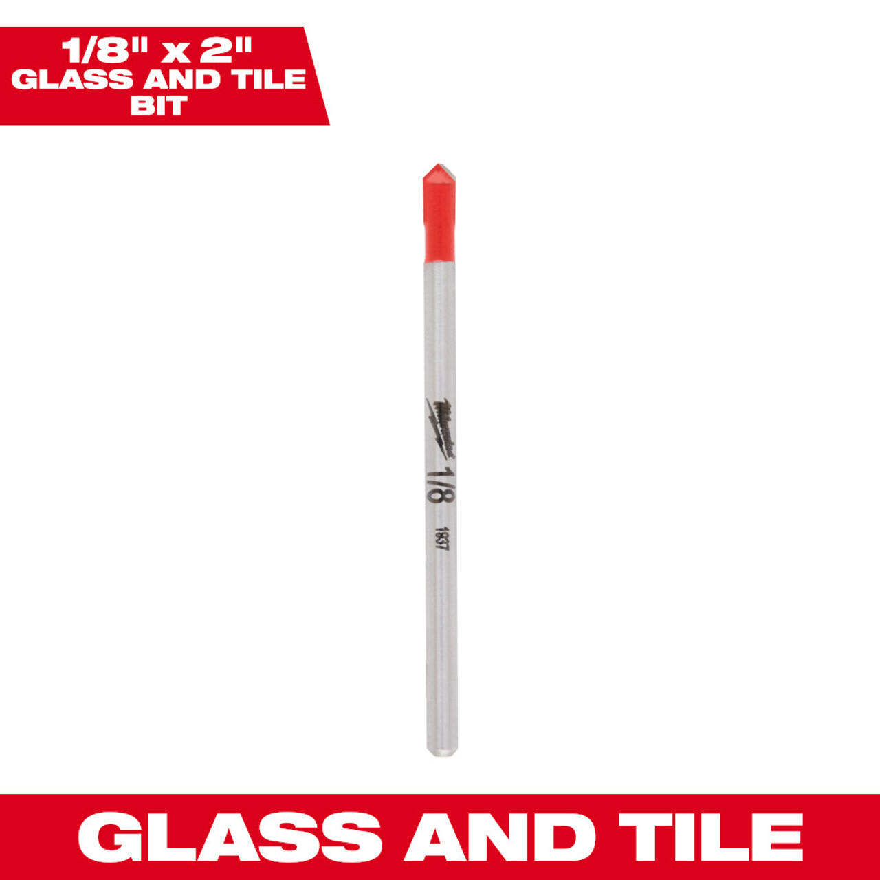 Milwaukee 48-20-8980 1/8 Inch Glass and Tile Bit Milwaukee 48-20-8980 1/8 Inch Glass and Tile Bit