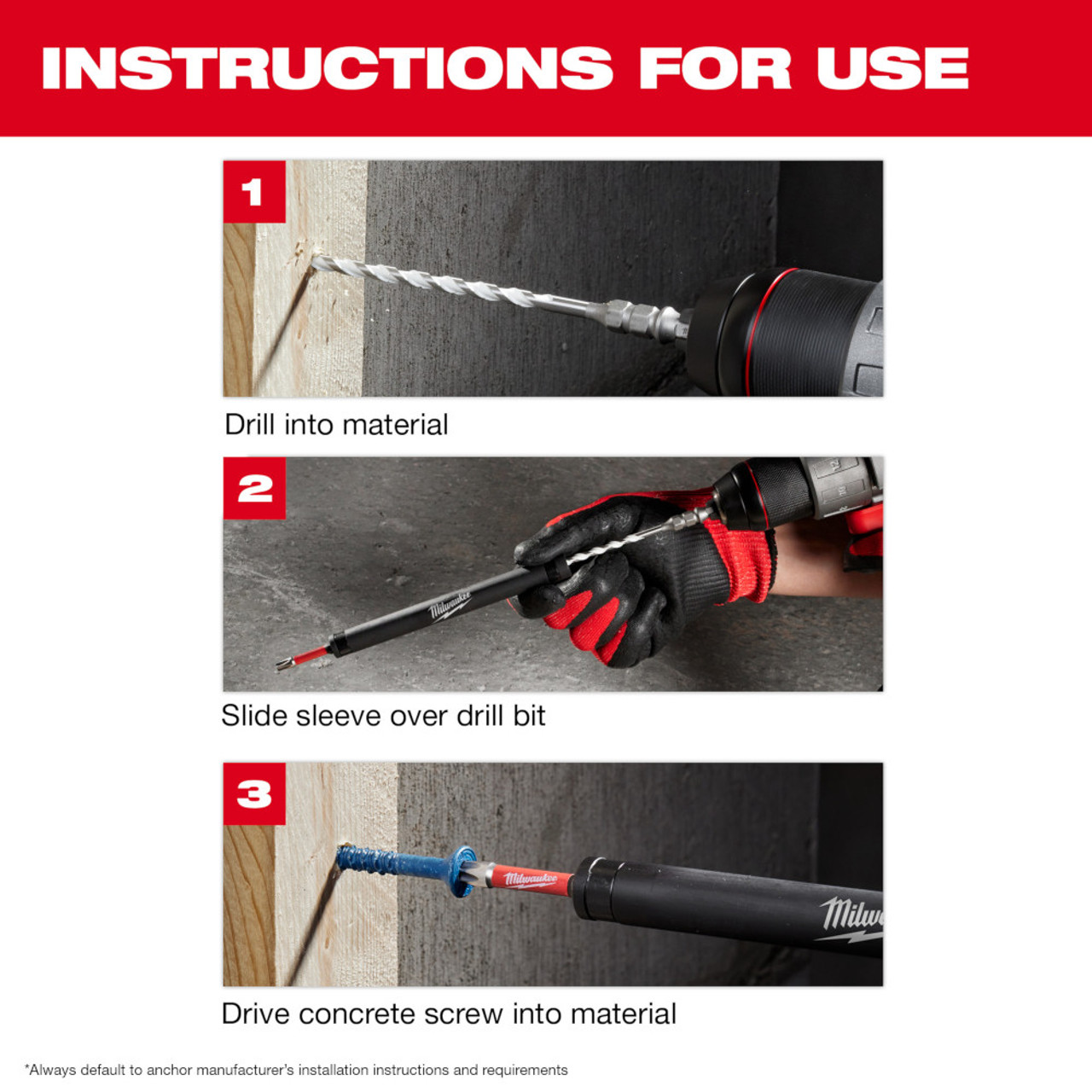 Milwaukee 48-20-9051 5pc SHOCKWAVE Carbide Hammer Drill Bit Set