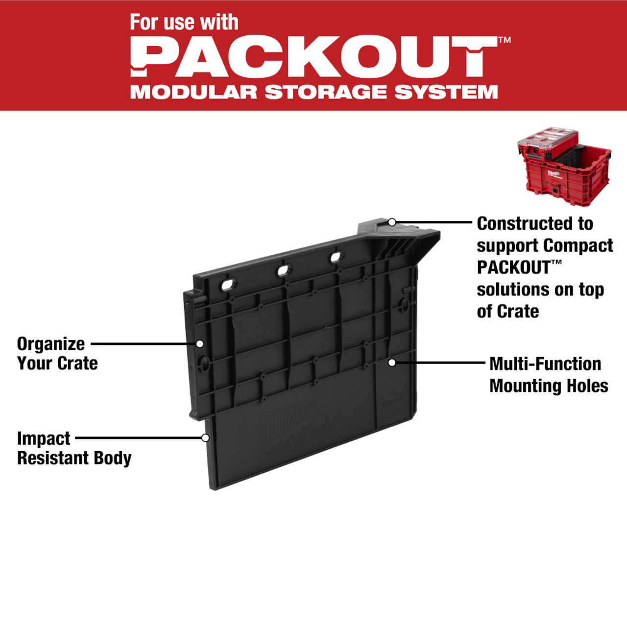 Milwaukee 48-22-8040 Divider for PACKOUT Crate Milwaukee 48-22-8040 Divider for PACKOUT Crate