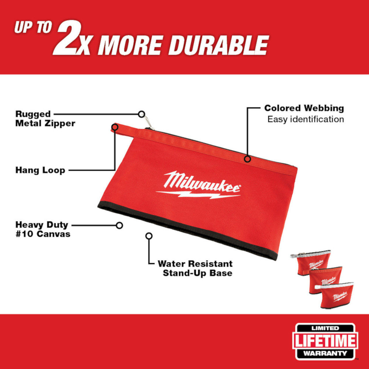Milwaukee 48-22-8193 3 piece 12 inch Zipper Pouch Set Milwaukee 48-22-8193 3 piece 12 inch Zipper Pouch Set