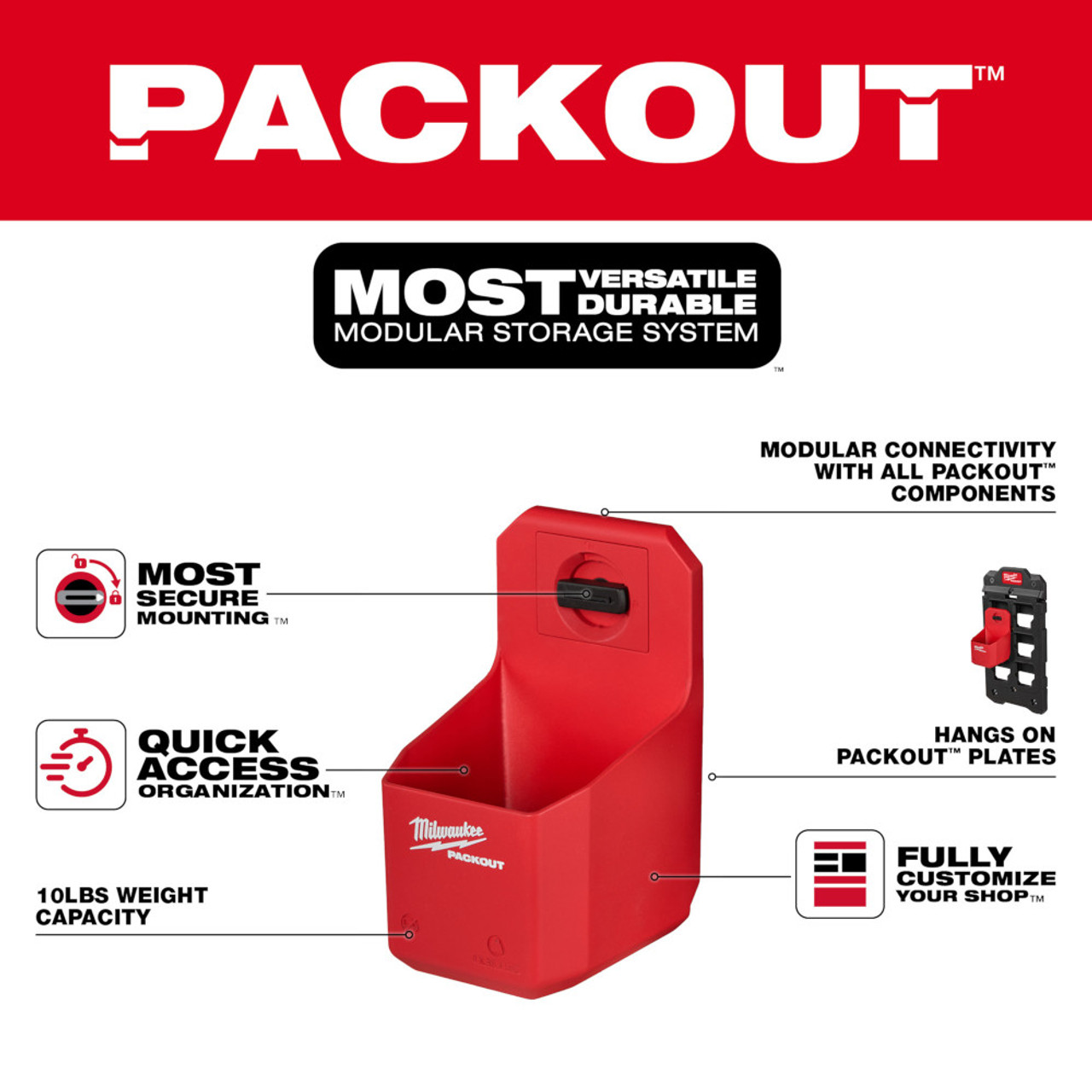 Milwaukee 48-22-8336 PACKOUT Organizer Cup Milwaukee 48-22-8336 PACKOUT Organizer Cup