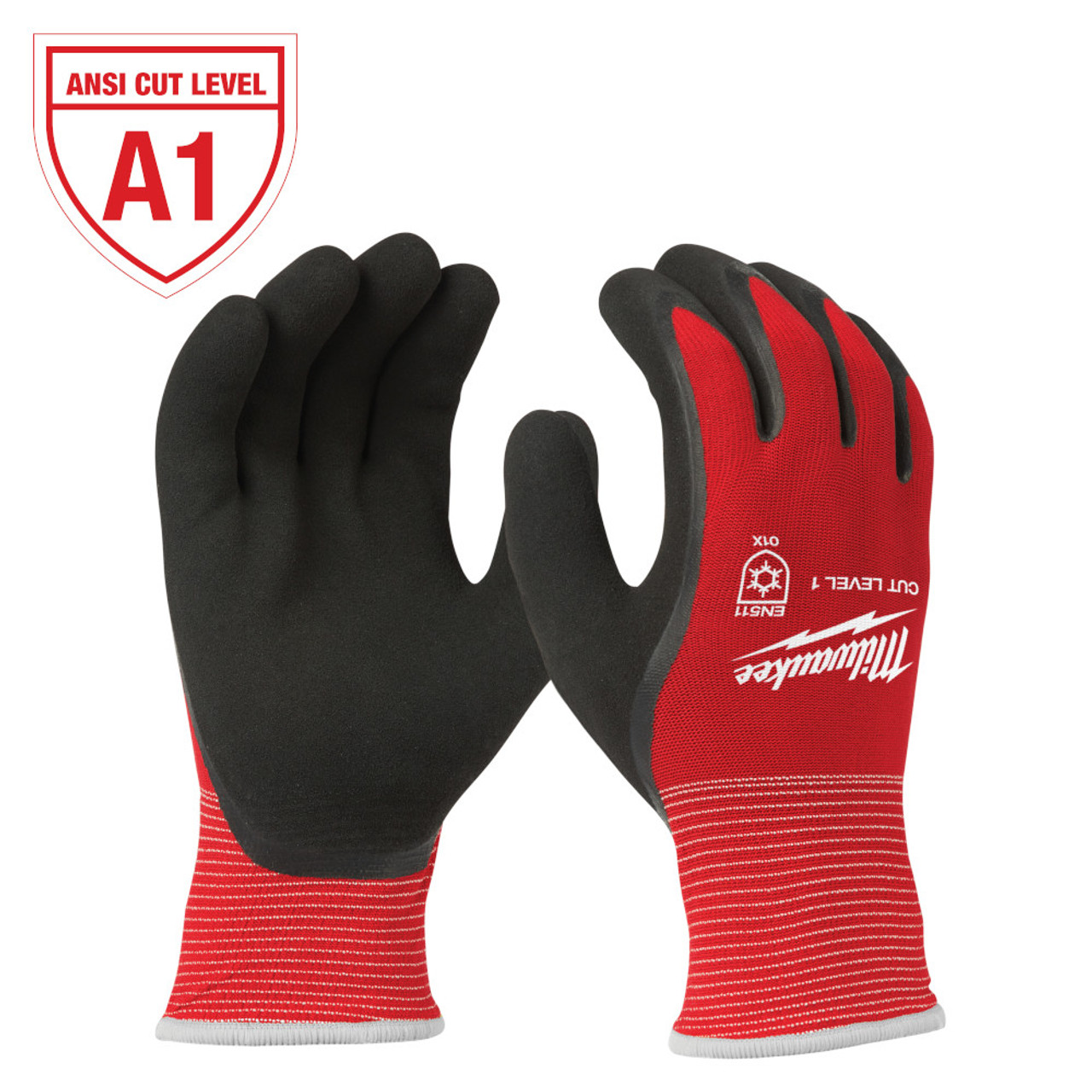 Milwaukee 48-22-8910 Red Latex Insulated Winter Dipped Work Gloves - Medium
