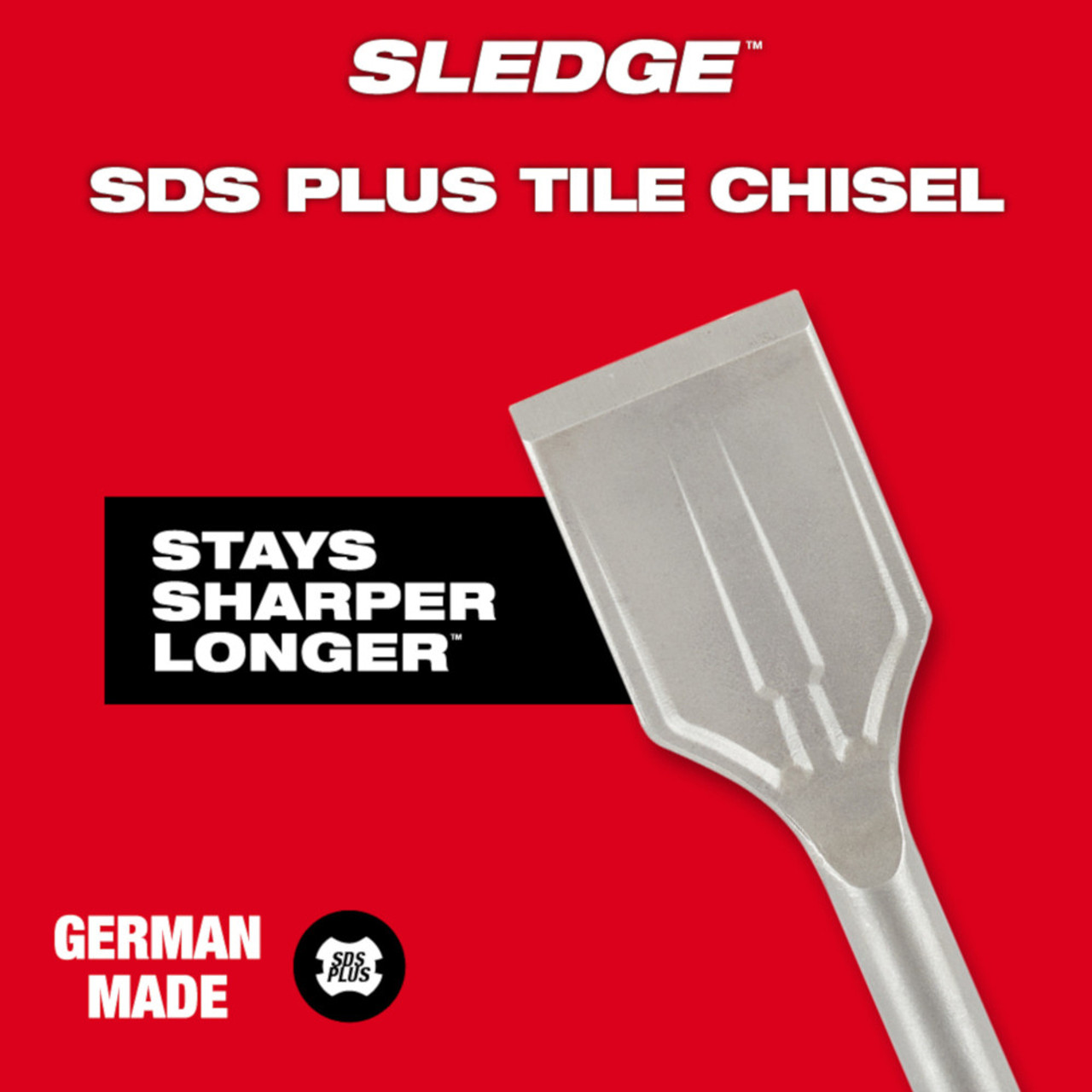 Milwaukee 48-62-6030 1-7/8 inch x 9-1/2 inch SDS PLUS SLEDGE Tile Chisel Milwaukee 48-62-6030 1-7/8 inch x 9-1/2 inch SDS PLUS SLEDGE Tile Chisel