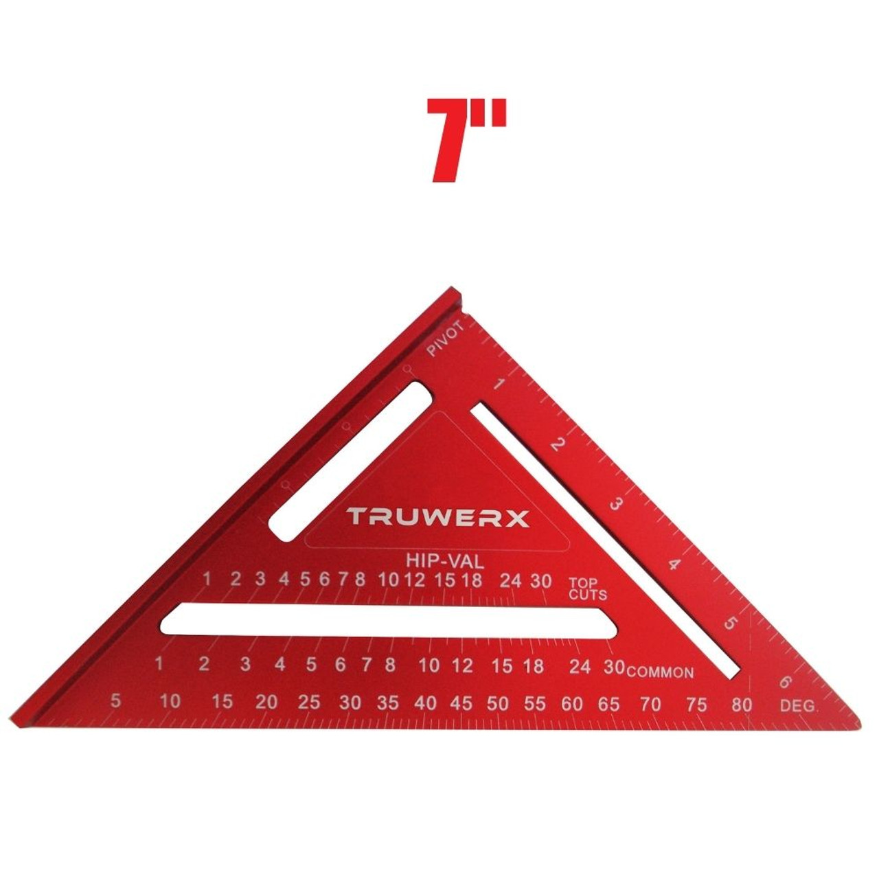 Truwerx 29050 7 inch Red Aluminum Rafter Square