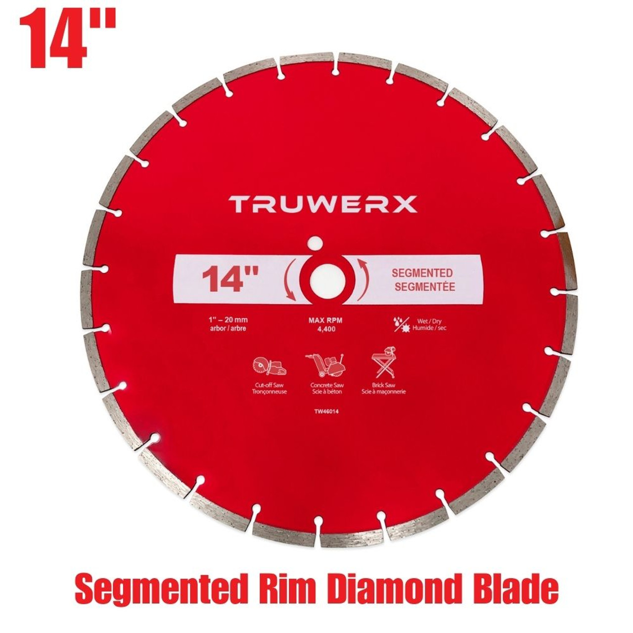 Truwerx 46014 14 inch Segmented Diamond Blade Truwerx 46014 14 inch Segmented Diamond Blade