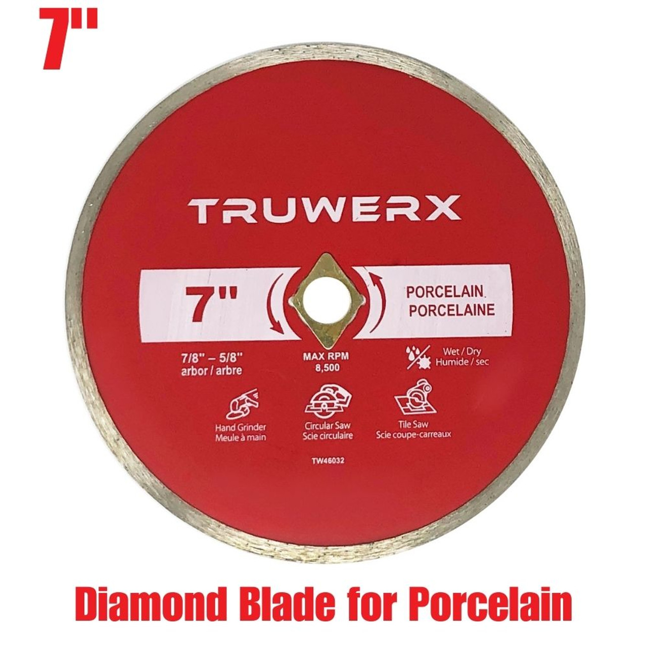 Truwerx 46032 7 inch Diamond Blade for Porcelain Truwerx 46032 7 inch Diamond Blade for Porcelain