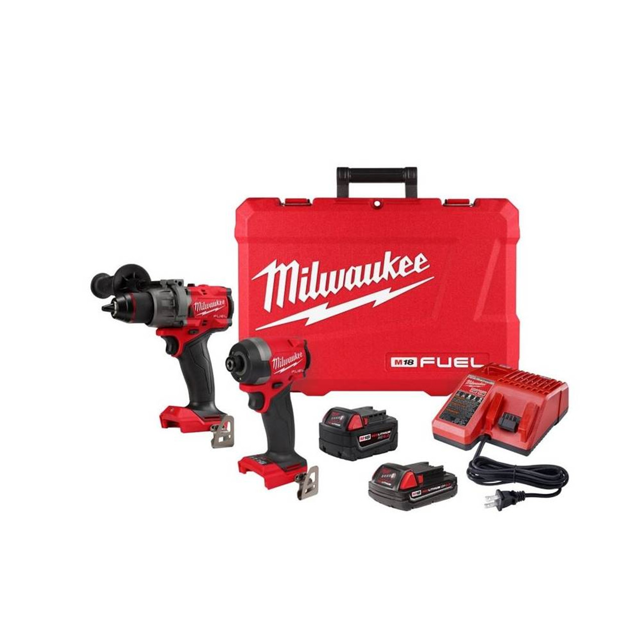 Milwaukee 3697-22CXC M18 FUEL 2-Tool Cordless 1/2 inch Hammer Drill  and 1/4 inch Hex Impact Driver Combo Kit Milwaukee 3697-22CXC M18 FUEL 2-Tool Cordless 1/2 inch Hammer Drill  and 1/4 inch Hex Impact Driver Combo Kit