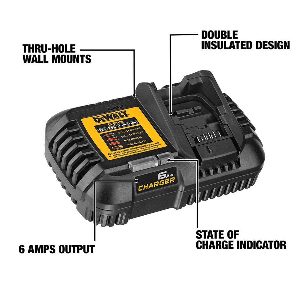 DeWalt DCB1106 12V/20V Max 6 Amp Battery Charger