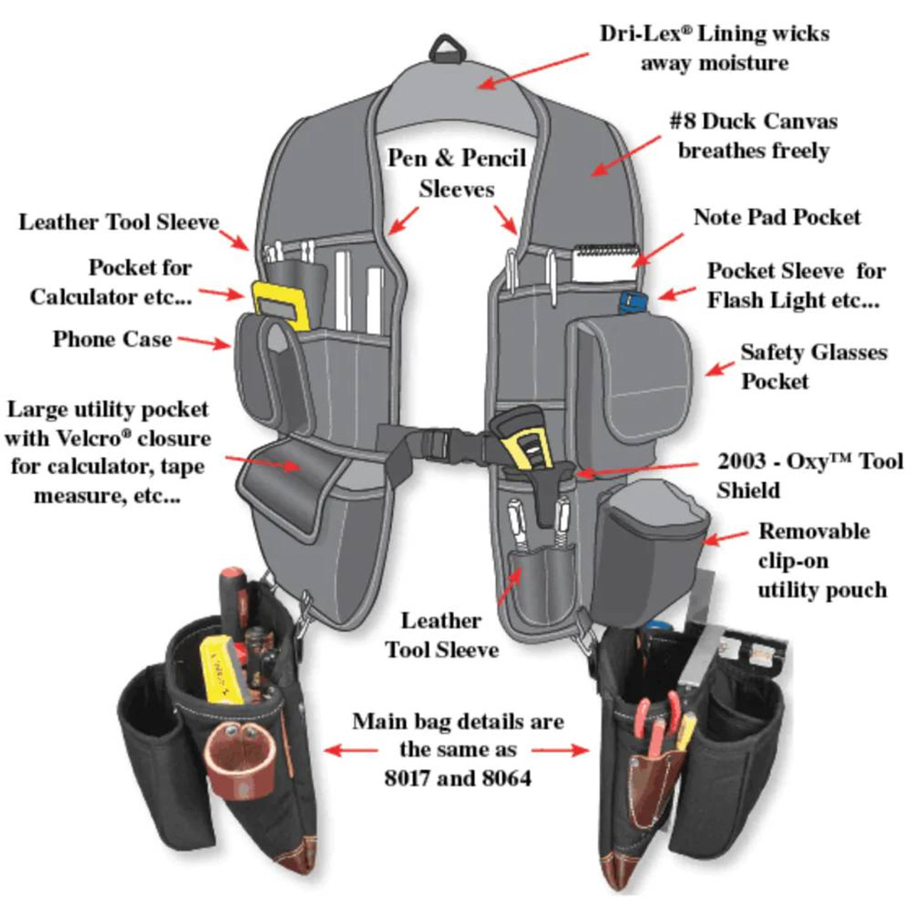 Occidental Leather 2585 Builders foot Vest Framer Package (tools and clothing sold separately) Occidental Leather 2585 Builders foot Vest Framer Package (tools and clothing sold separately)