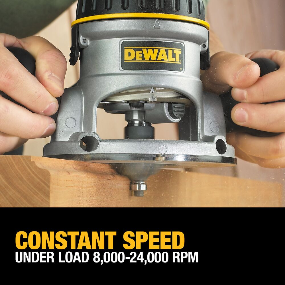 DeWalt DW618PK 2-1/4 HP EVS Fixed Base / Plunge Router Combo Kit with Soft Start