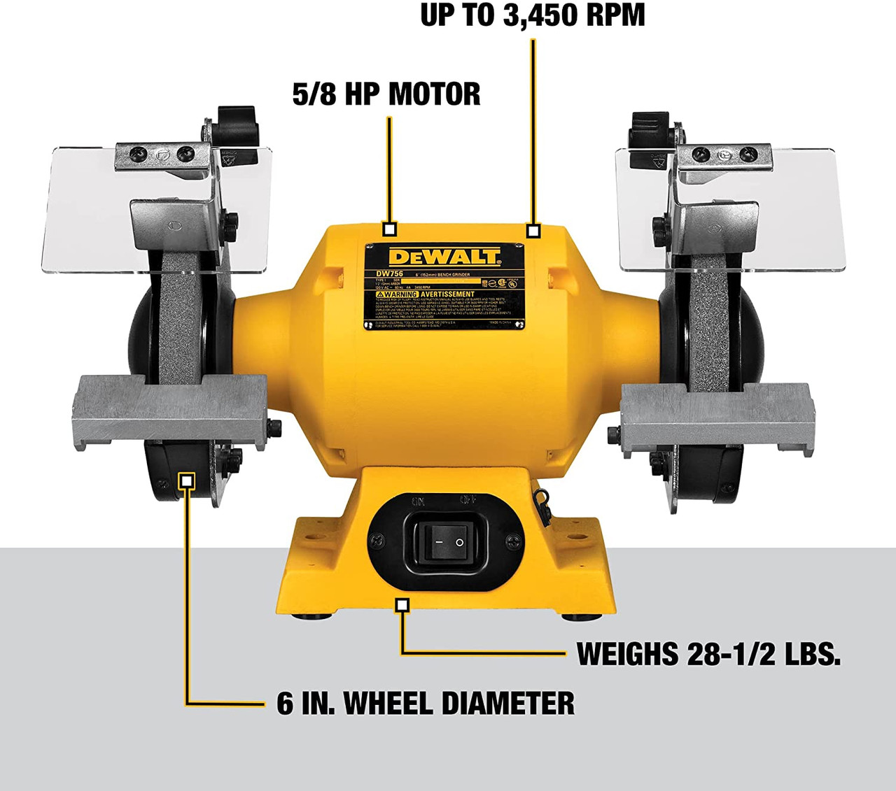 DeWalt DW756 6 inch Bench Grinder