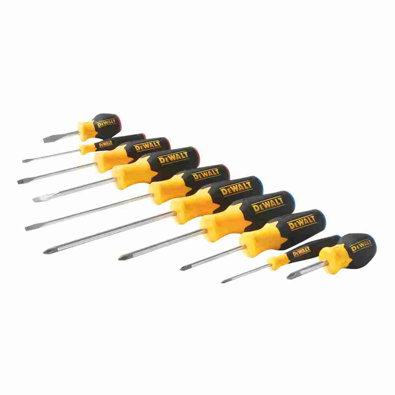 Dewalt DWHT65203 10-Peice Screwdriver Set showing the tips