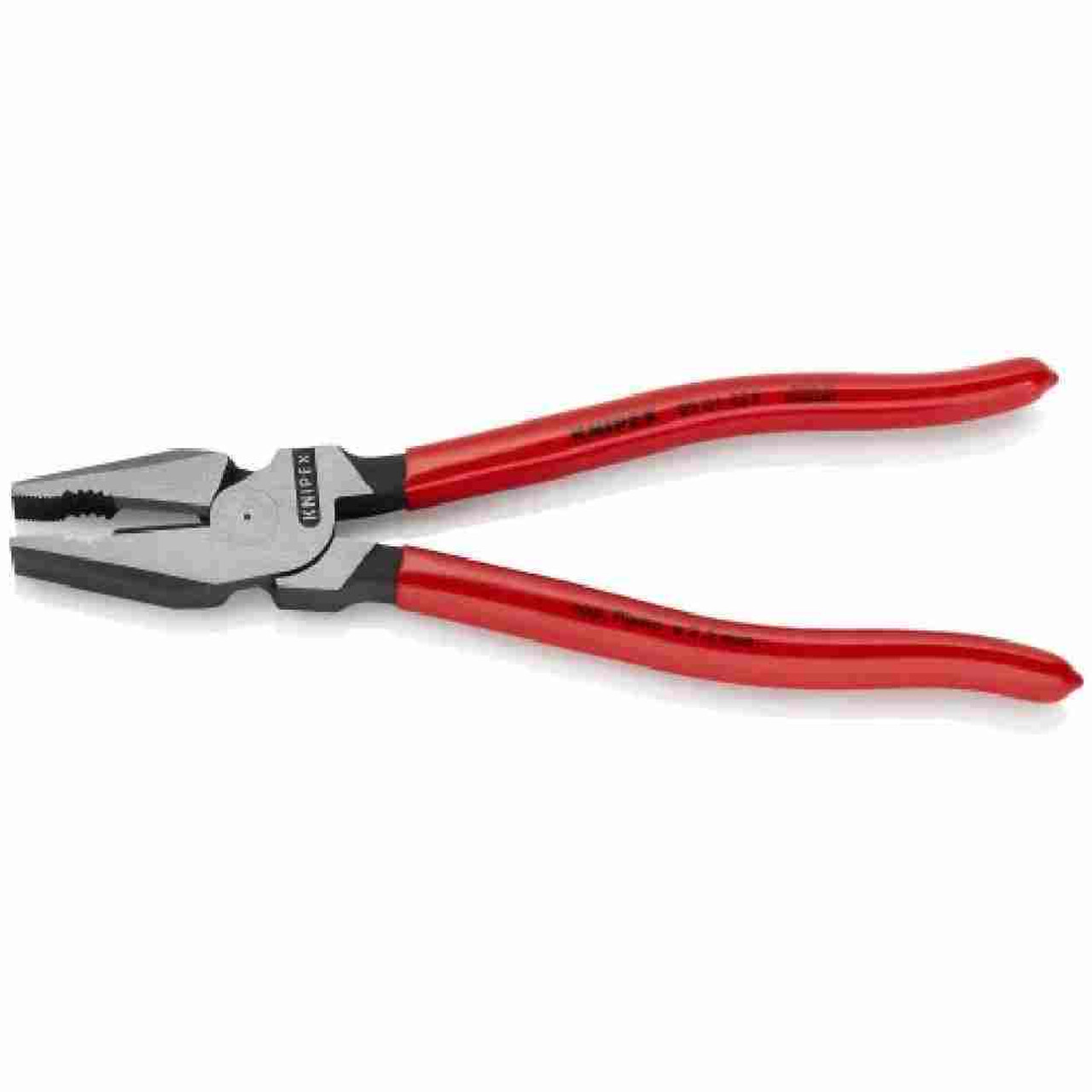 Knipex 9 inch High Leverage Combination Pliers looking at pliers with the jaw open Knipex 9 inch High Leverage Combination Pliers looking at pliers with the jaw open