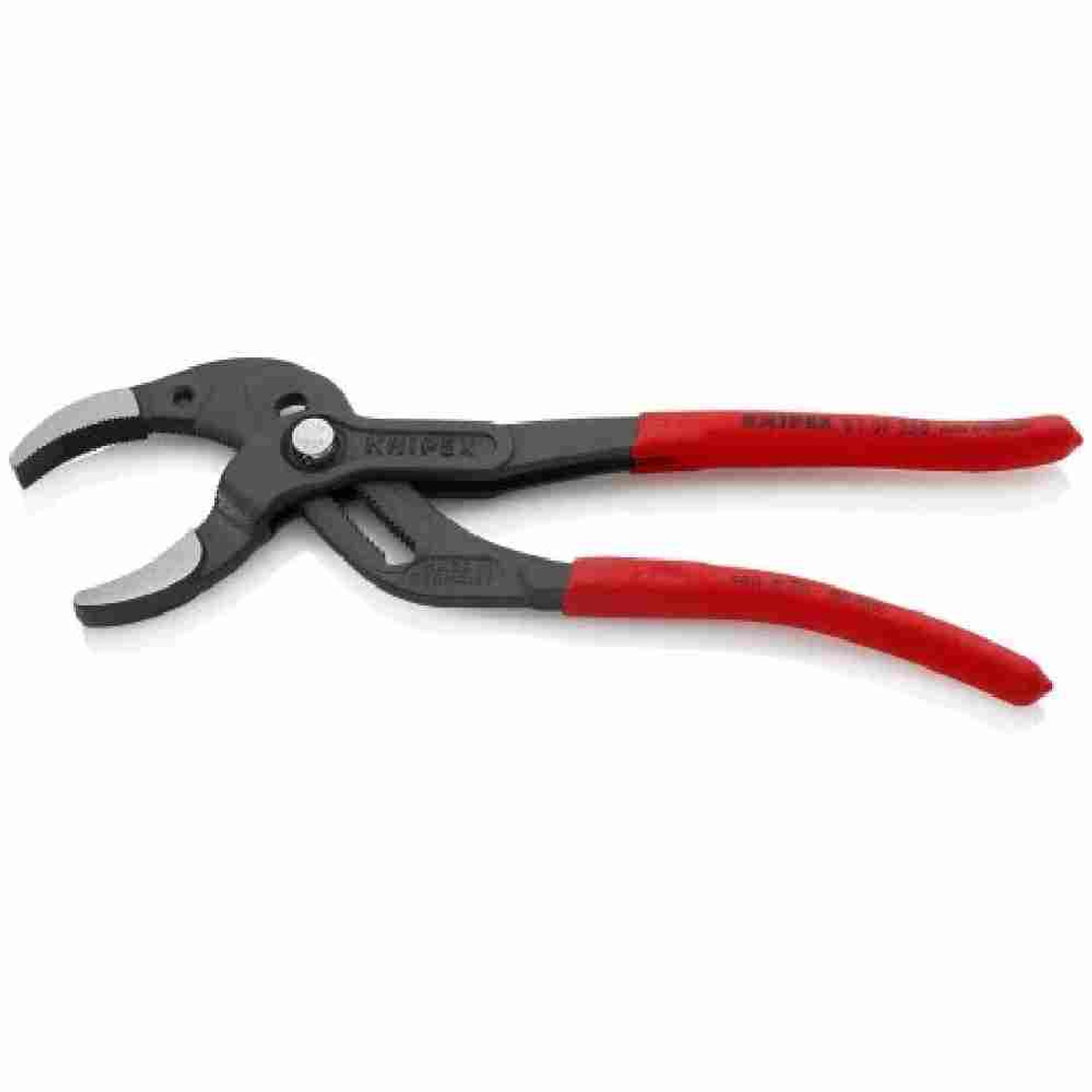 Knipex 8101250SBA 10 inch Serrated Jaw Pipe Gripping Pliers showing slightly open Knipex 8101250SBA 10 inch Serrated Jaw Pipe Gripping Pliers showing slightly open