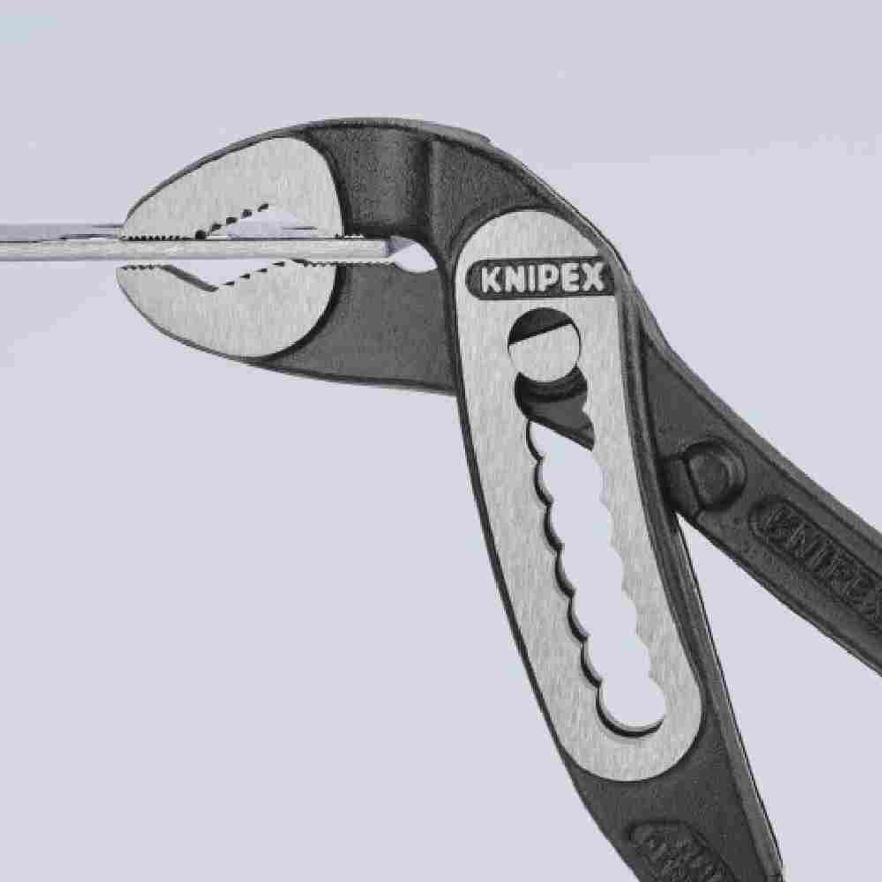 Knipex 8801300SBA 12 inch Alligator Water Pump Plier showing while holding flat stock