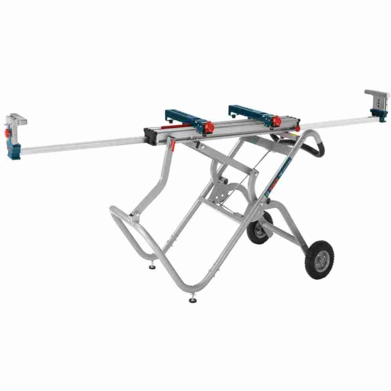 Bosch T4B Gravity-Rise Mitre Saw Stand showing with support arms extended Bosch T4B Gravity-Rise Mitre Saw Stand showing with support arms extended