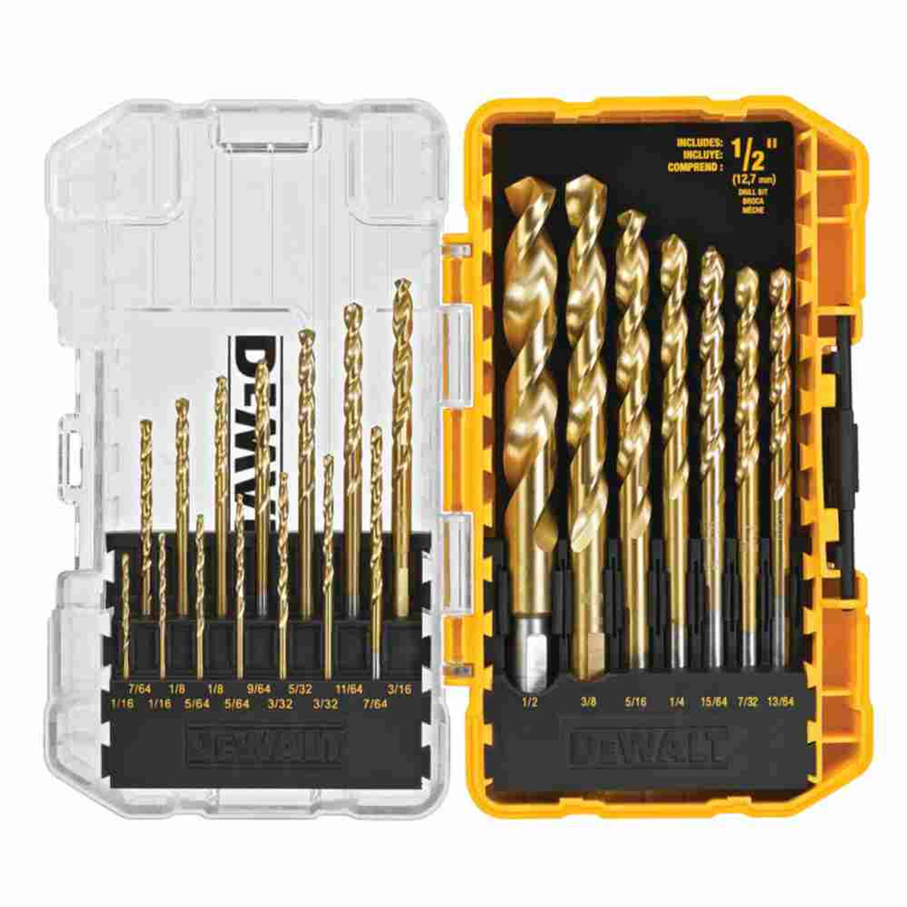 DeWalt DW1342 21pc Speed Tip Titanium Nitride Coated Drill Bit Set DeWalt DW1342 21pc Speed Tip Titanium Nitride Coated Drill Bit Set