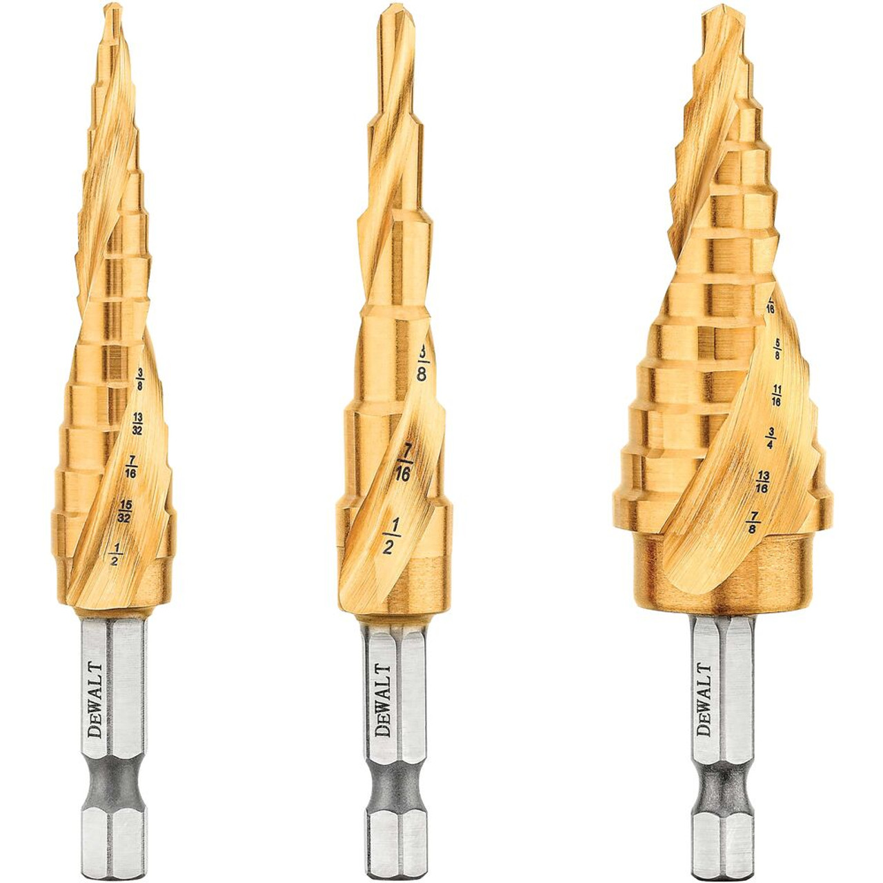 DeWalt DWA1790IR 3pc IMPACT READY Step Drill Bit Set DeWalt DWA1790IR 3pc IMPACT READY Step Drill Bit Set