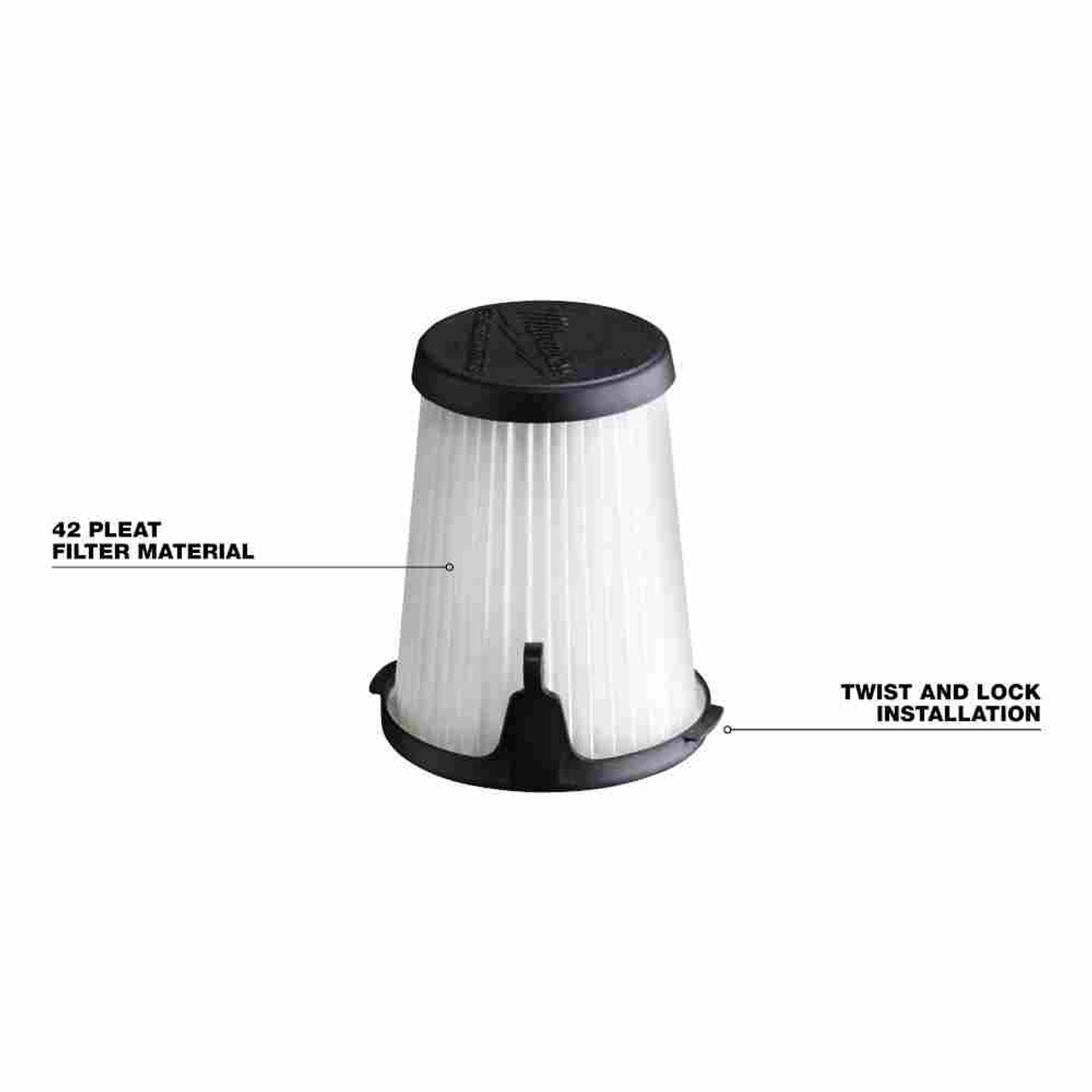 Milwaukee 49-90-1950 3 inch Replacement Filters - 2pk showing the installation and construction of the filter