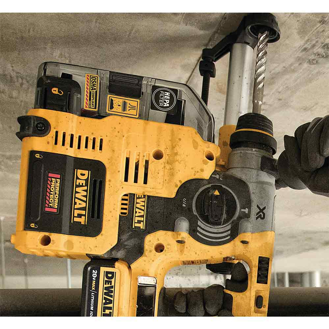 DeWalt DCH273P2DHO 20V MAX XR 1 inch Brushless L-Shape SDS-Plus Rotary Hammer Kit with On-Board Dust Extractor