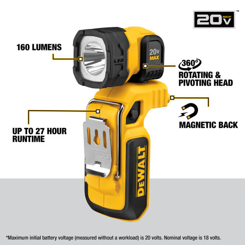DeWalt DCL044 20V MAX LED Hand-Held Work Light (Tool Only)
