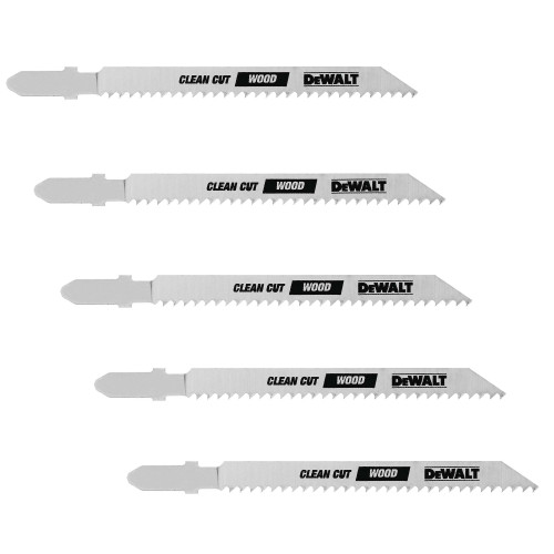 DeWalt DW3760H 4 Inch 10 TPI BiM T-Shank Fine Cut Wood Cutting Jig Saw Blades - 5pk