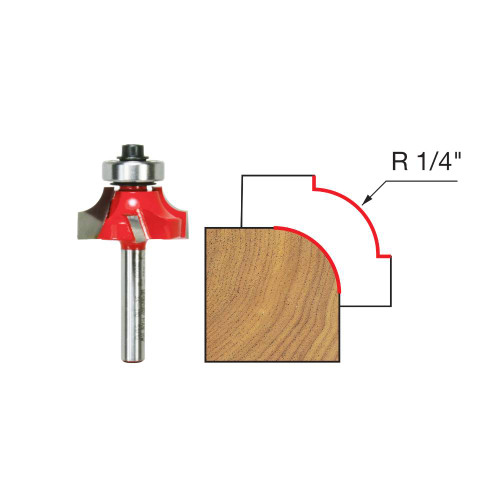 Freud 34-110 Quadra-Cut 1/4 Inch Radius Rounding Over Router Bit - 1/4 Inch Shank