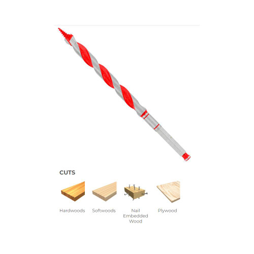 Diablo DAG1050 1/2 Inch x 7-1/2 Inch Auger Bit - 5/16 Inch Hex Shank