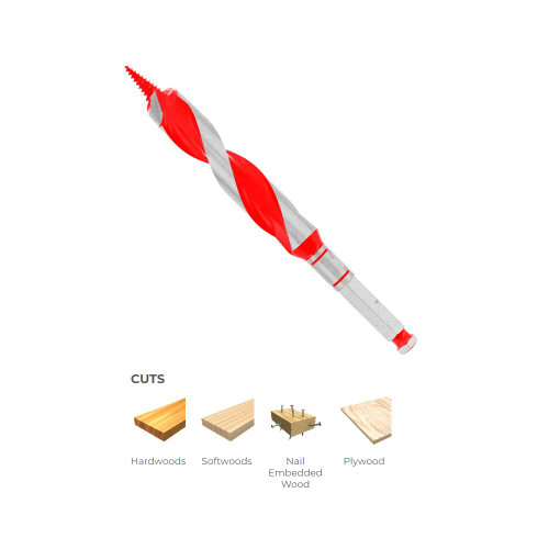 Diablo DAG1110 7/8 Inch x 7-1/2 Inch Auger Bit - 7/16 Inch Hex Shank