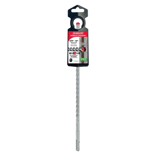 Diablo DMAPL4160 REBAR DEMON 3/8 inch x 10 inch x 12 inch SDS-Plus 4-Cutter Full Carbide Head Hammer Drill Bit