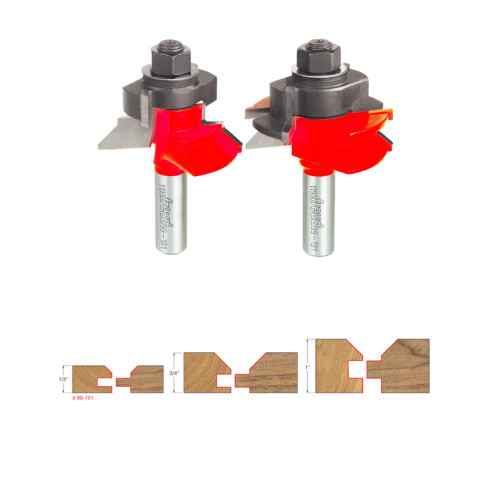 Freud 99-191 2-11/64 Inch V Panel Router Bit Set - 1/2 Inch Shank