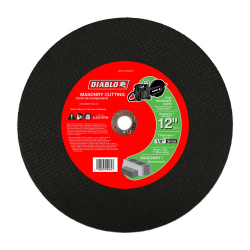 Diablo CDD120125A01C 12 Inch x 1/8 Inch x 1 Inch High Speed Masonry Cut Off Disc