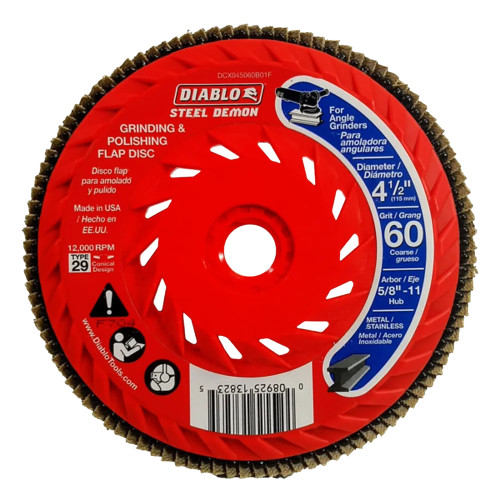 Diablo CDX045040B01F Steel Demon 4-1/2 Inch Speed Hub 40 Grit Type 29 Flap Disc