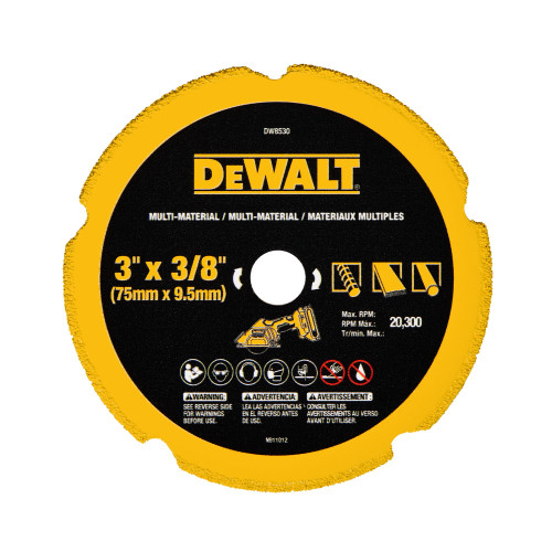 DeWalt DW8530 3 inch x 3/8 inch Multi-Material Diamond Blade