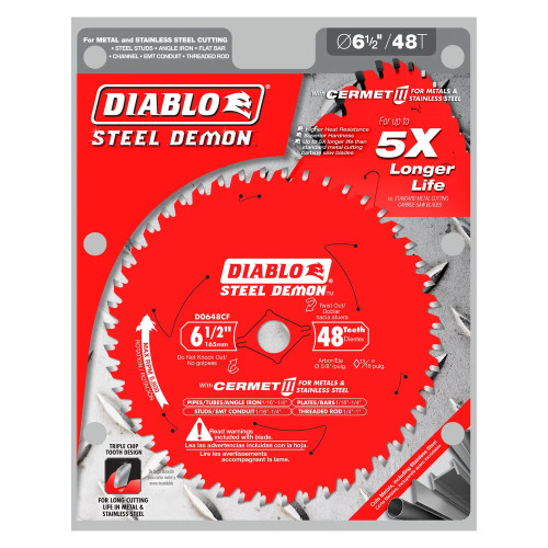 Diablo D0648CFX Steel Demon 6-1/2 inch x 48T Cermet II Metal Cutting Saw Blade