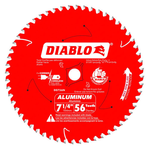 Diablo D0756N 7-1/4 Inch x 56T Thick Aluminum Cutting Saw Blade