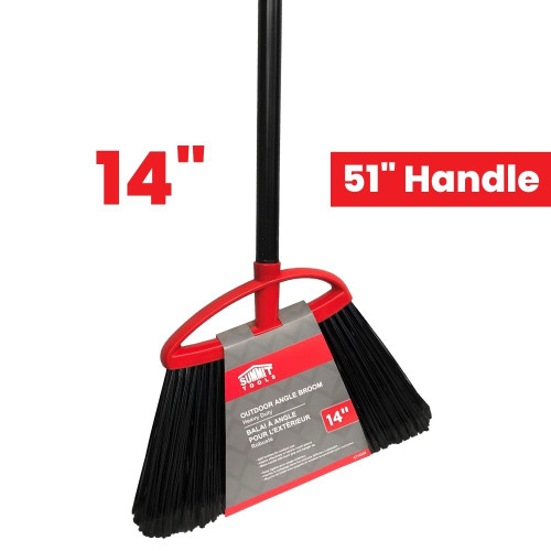 Summit ST10308 14 Inch Heavy-Duty Outdoor Angle Broom with 51 inch Long Handle