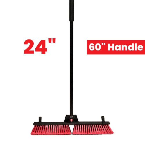 Summit ST10310 24 Inch Heavy Duty Push Broom with 60 Inch Long Handle
