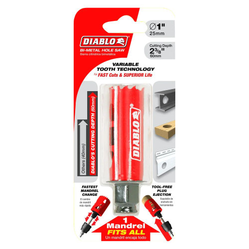 Diablo DHS1000 1 inch x 2-3/8 inch Bi-Metal Hole Saw
