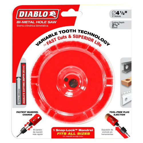 Diablo DHS4250 4-1/4 inch x 2-3/8 inch Bi-Metal Hole Saw