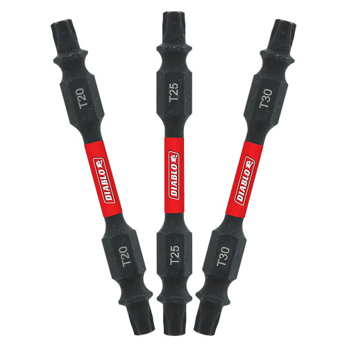 Diablo DDETV25-S3 3pc 2-1/2 Inch Double-Ended TORX Drive Bit Set